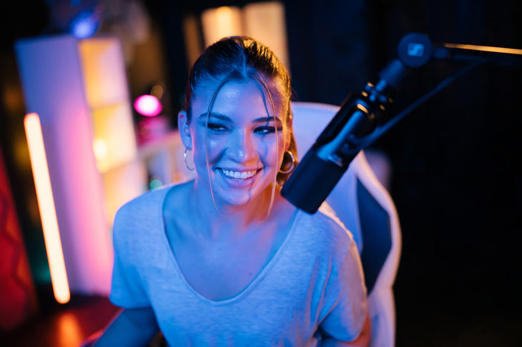 Sennheiser Profile Streaming Set microphone stands with adjustable height and sleek design for professional audio setup