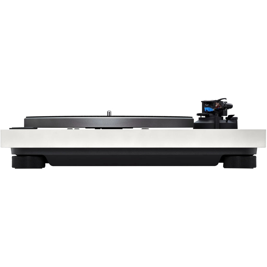 Technics SL-40CBT turntable with a sleek black design, featuring a tonearm and control knobs on the front panel.