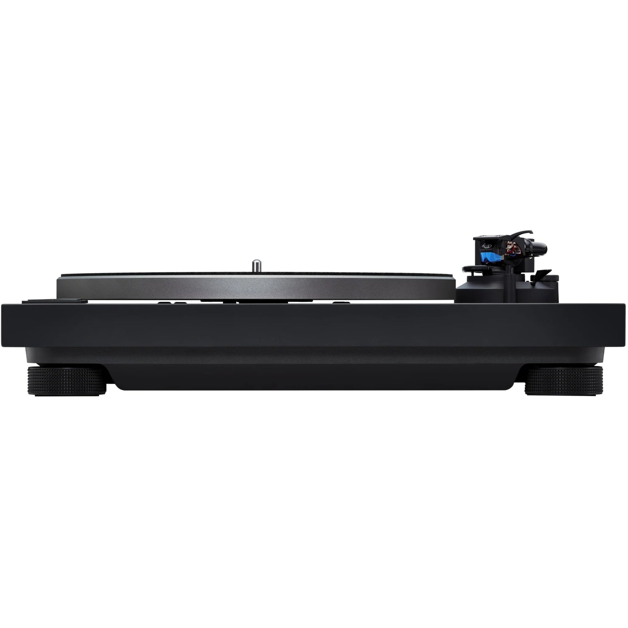 Technics SL-40CBT turntable with black finish, featuring tonearm and control knobs, showcasing its vintage audio equipment design.
