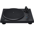 Technics SL-40CBT turntable with sleek black design, featuring tonearm and control buttons in front, ideal for vinyl record playback.