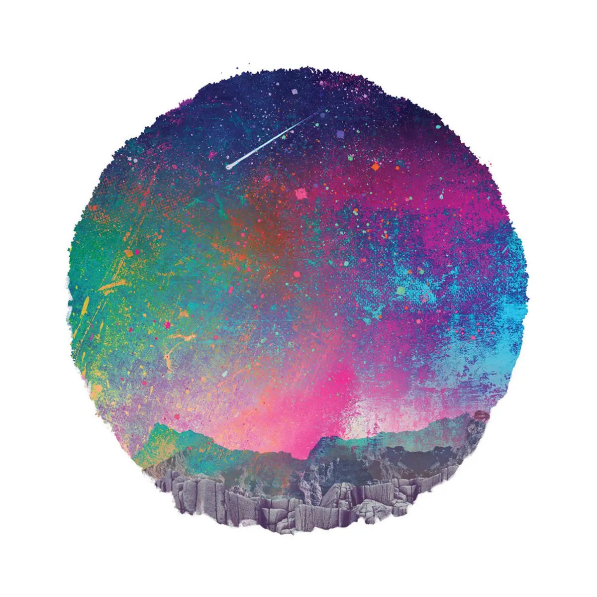 Black vinyl LP of Khruangbin's The Universe Smiles Upon You, featuring vibrant album artwork and Night Time Stories branding.