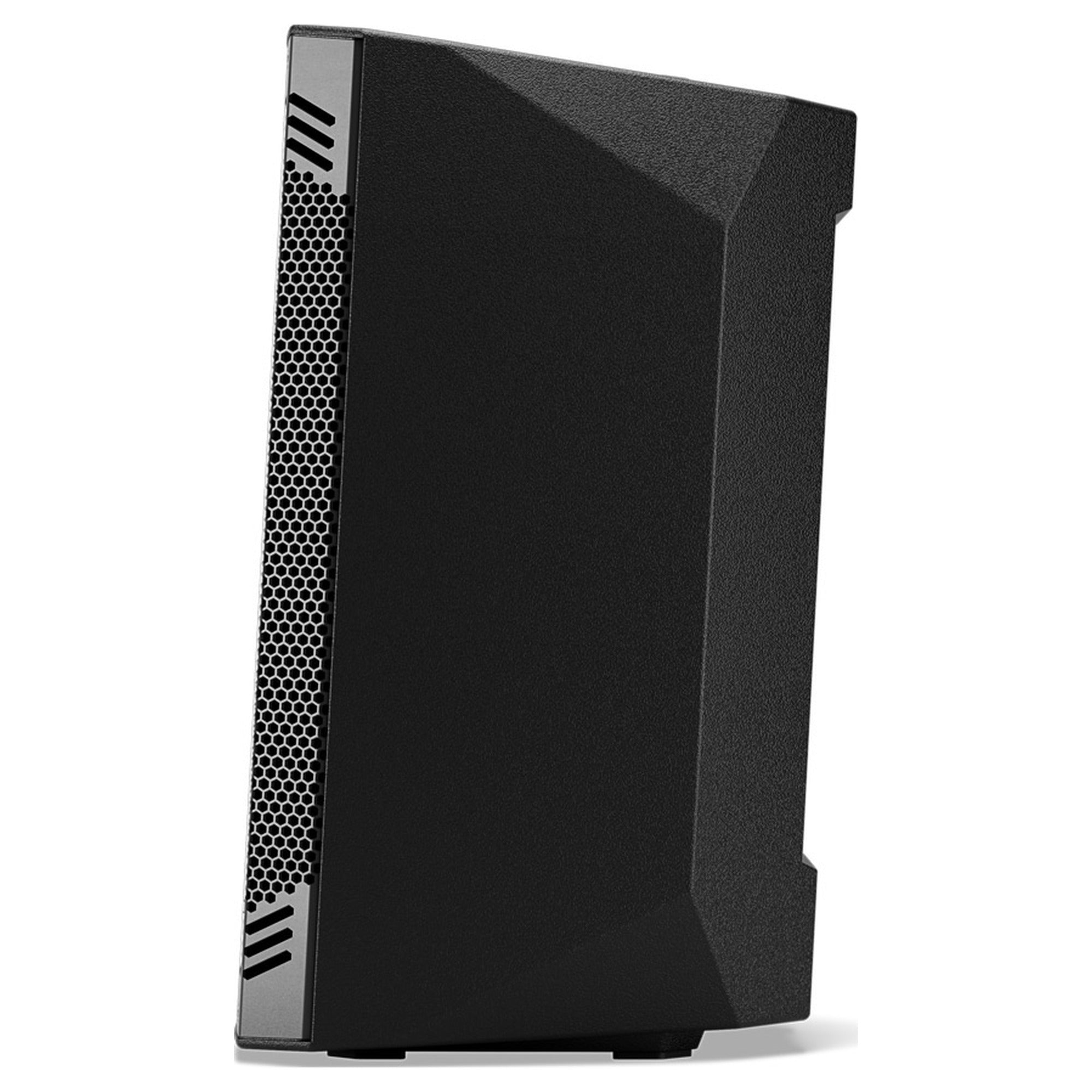 Mackie Thrash12v2 side view showing the wedge cabinet profile and built-in handle