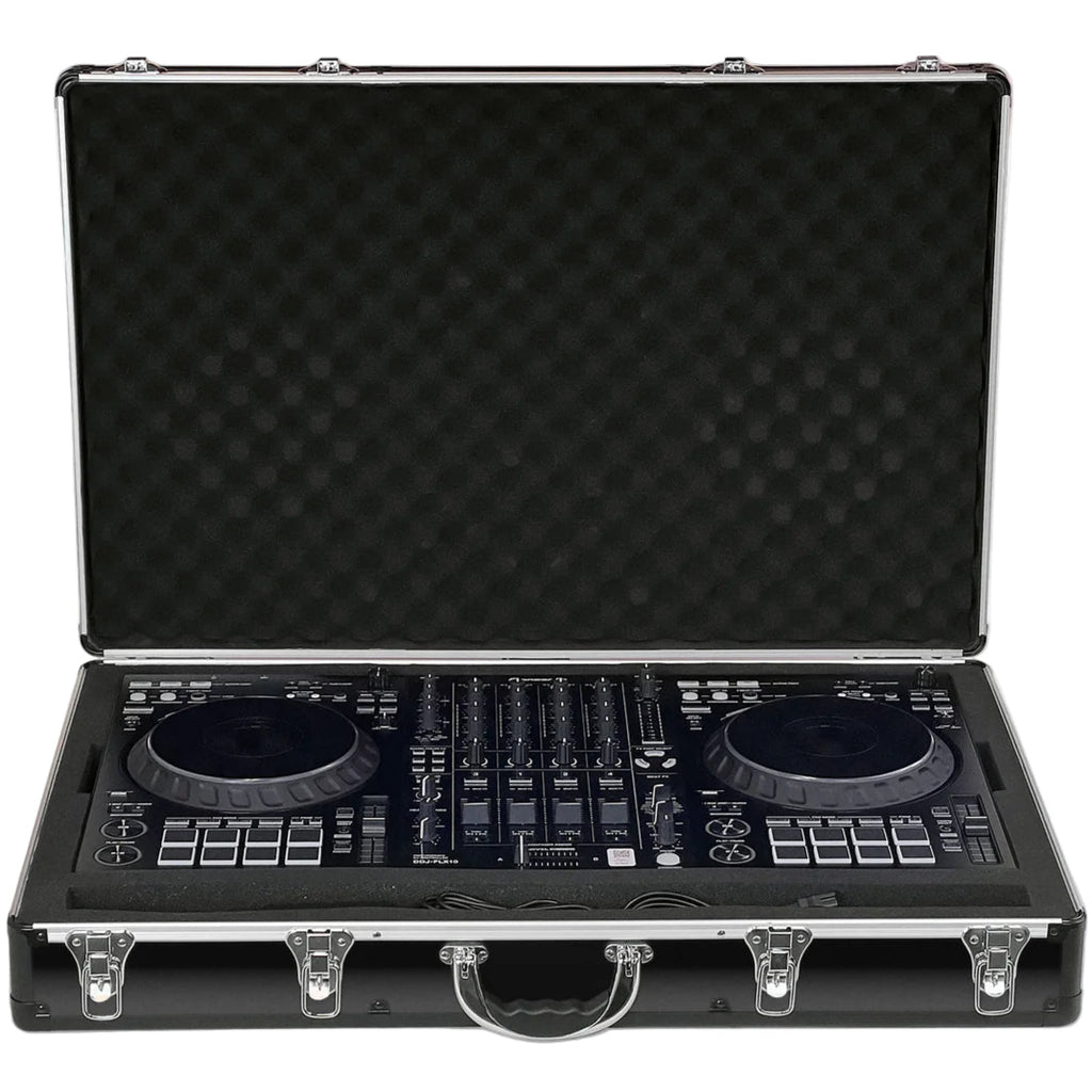 Analog Cases UNISON Pioneer DJ DDJ-FLX10 hard case showing sturdy black exterior with foam padding and secure latch for DJ equipment protection.