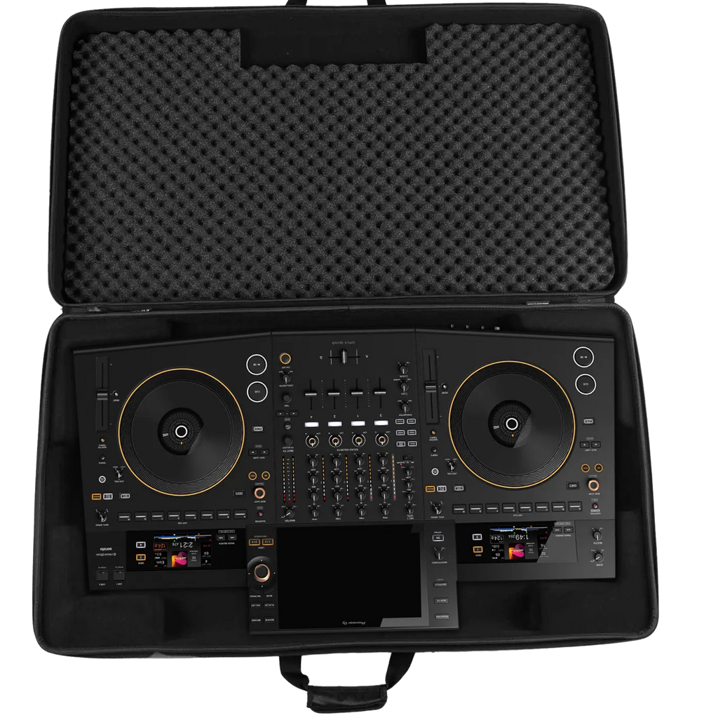 UDG Creator Pioneer Opus-Quad DJ hardcase in black with sturdy exterior and secure latches for DJ equipment protection.