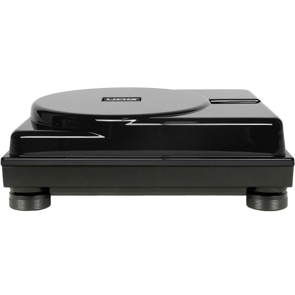UDG Ultimate turntable equipment cover for SL-1200 and PLX-CRSS12 DJ turntables, protective black cover with brand logo.