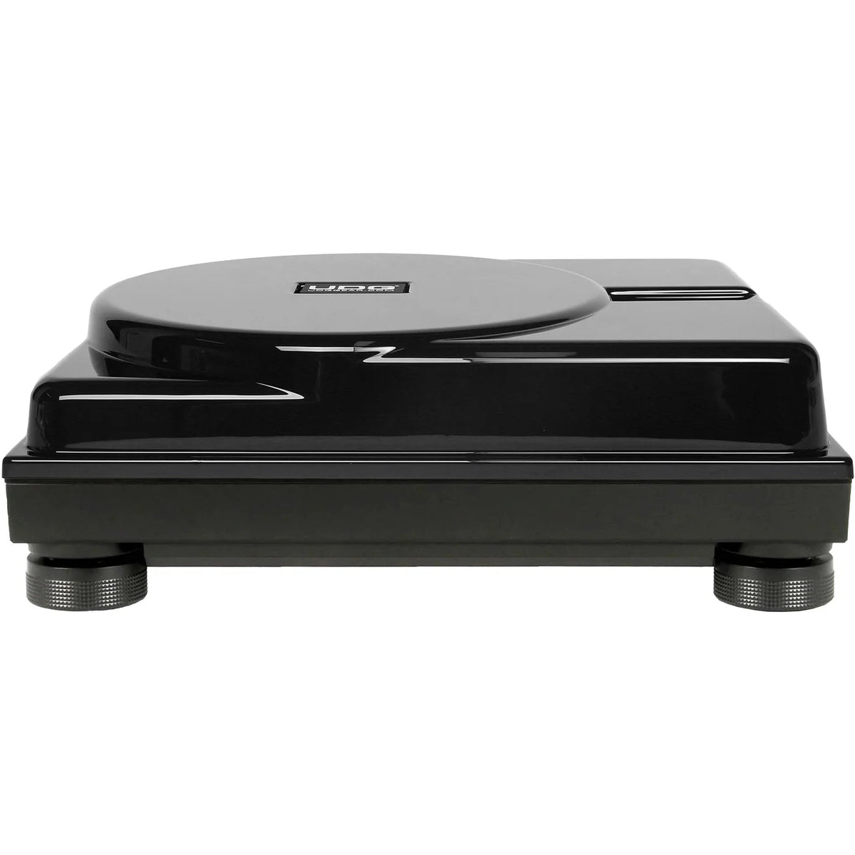 UDG Ultimate turntable equipment cover for SL-1200 and PLX-CRSS12 DJ turntables, protective black cover with brand logo.
