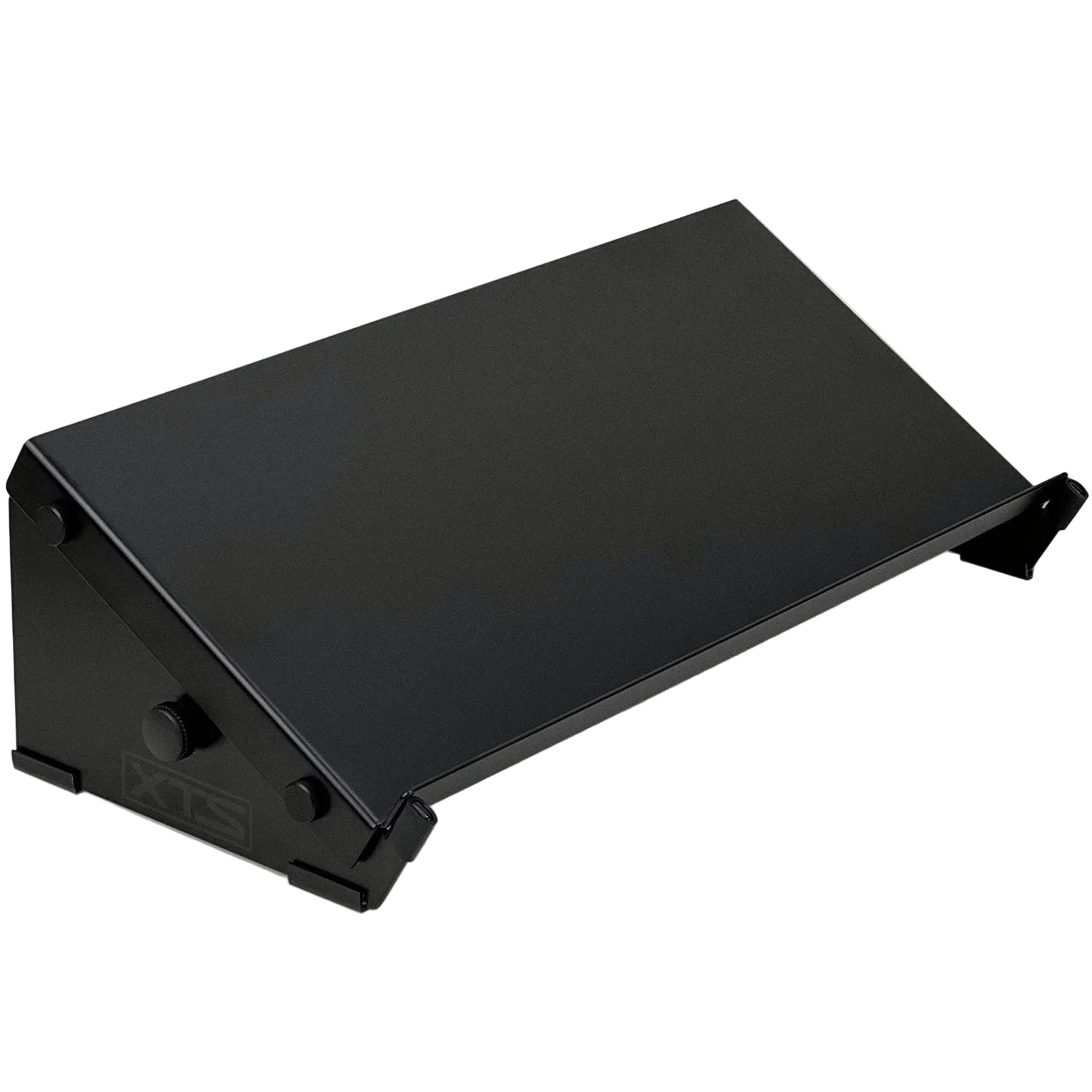Analog Cases XTS large desktop keyboard stand and tray bundle, featuring a left-angle tray for ergonomic workspace setup.