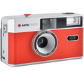 AgfaPhoto reusable compact analogue camera for instant photos, shown with its sleek design and lens.