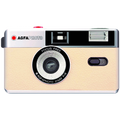AgfaPhoto Reusable Compact Camera for instant film photography, featuring a sleek, portable design in black and silver.