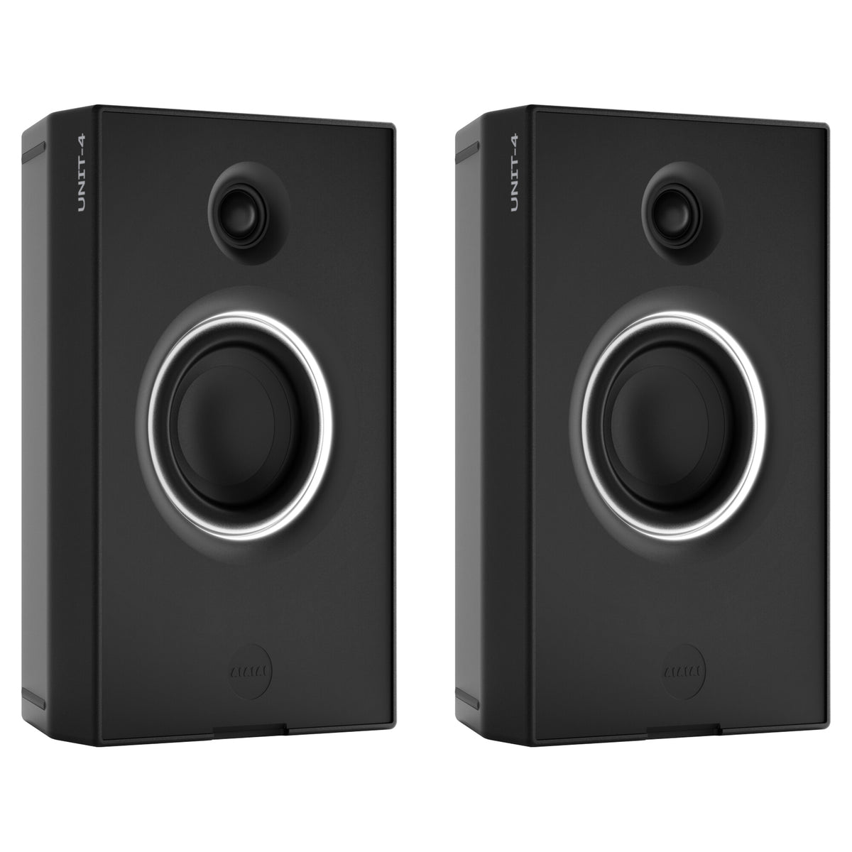 AIAIAI UNIT-4 MKII, black pair with grilles removed, woofer and tweeter