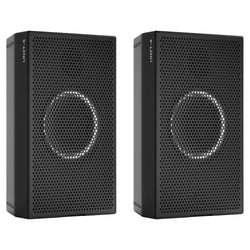 AIAIAI UNIT-4 MKII, pair of black speakers with grilles, front view