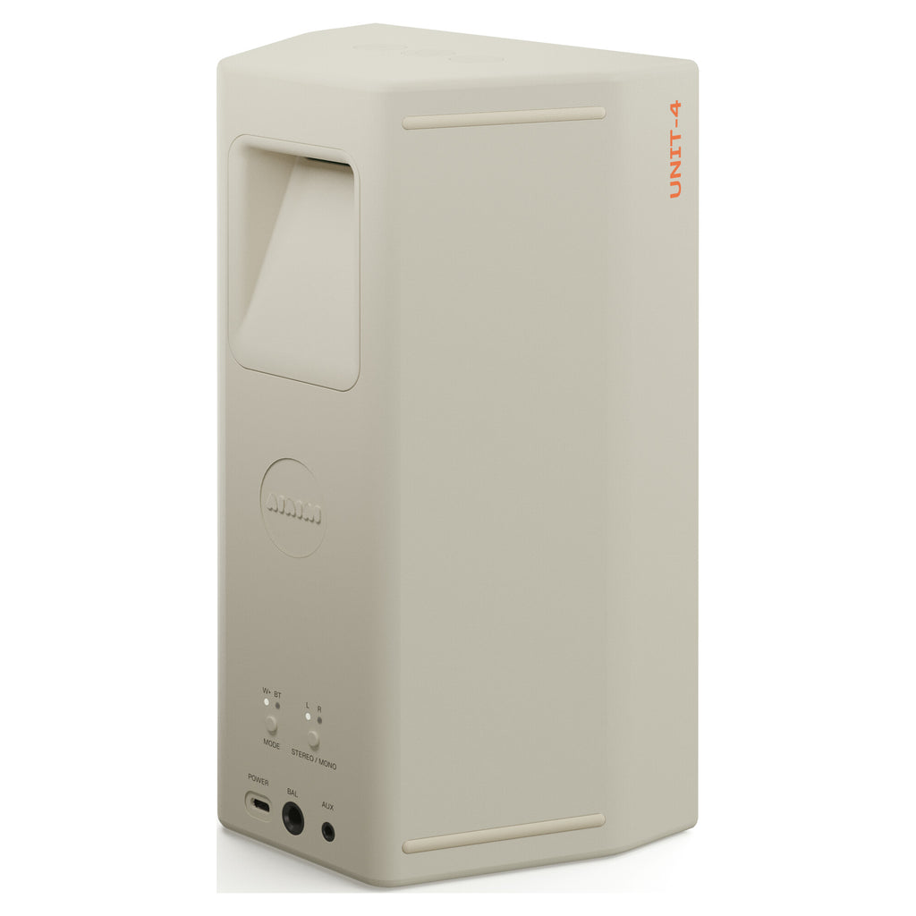 AIAIAI UNIT-4 MKII, white speaker, rear three-quarter view