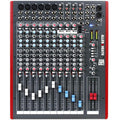 Allen & Heath ZED-14 analog mixer with multiple input channels, knobs, and faders for professional audio mixing.