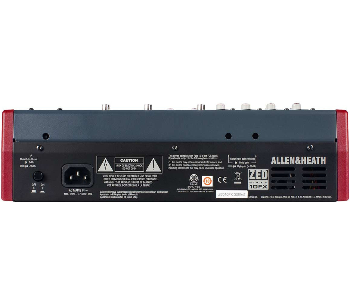 ①ALLEN&HEATH ZED 10FX ②RCF L-PAD 6X Allen & Heath ZED60-10FX | Compact Analog Mixer with FX & USB