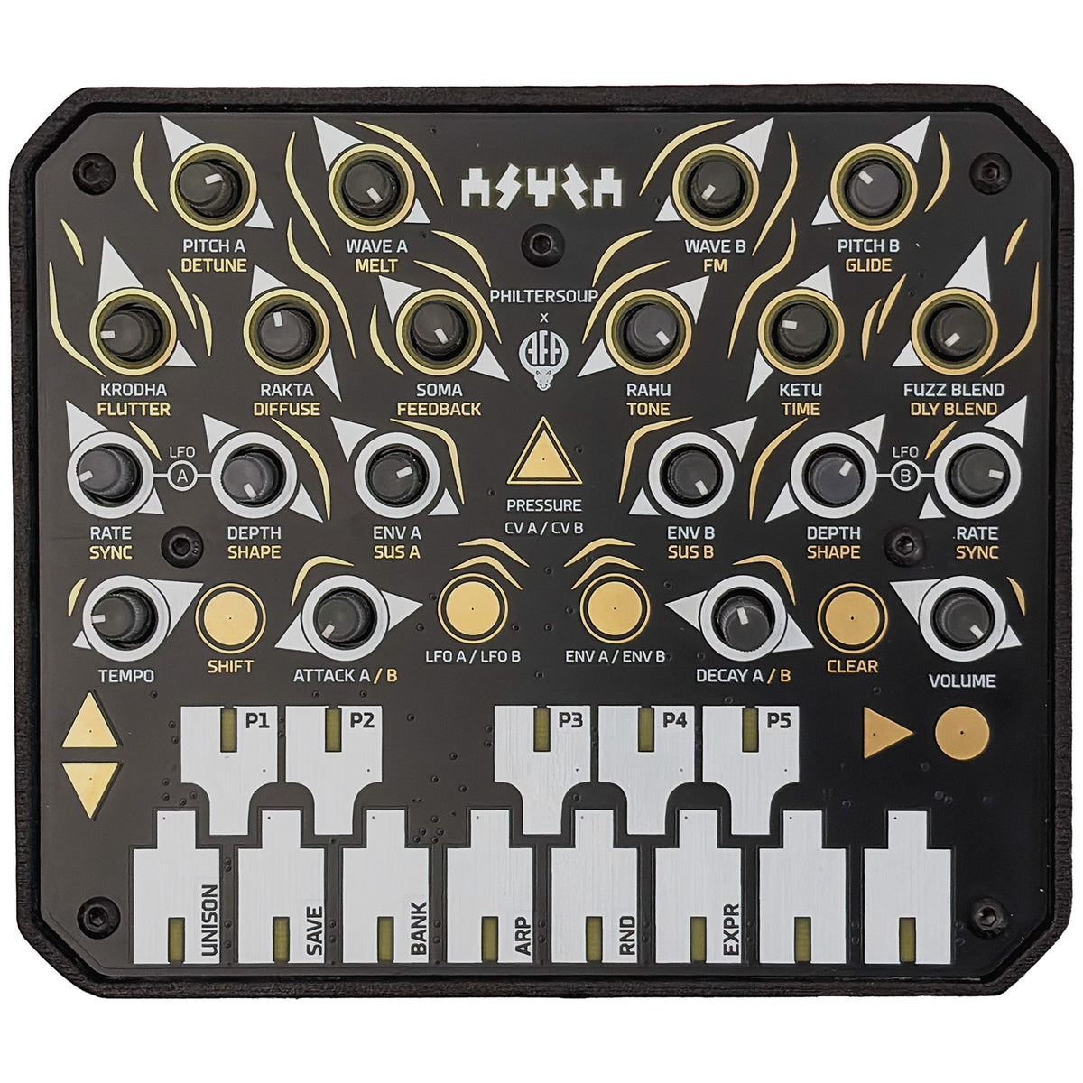Animal Factory Amplification Asura, top view of the control panel