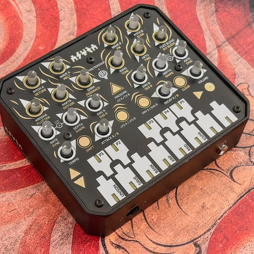 Animal Factory Amplification Asura, angled view showing the side and touch keyboard