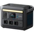 Anker Solix C800X portable power station with 768Wh capacity and 1200W output, featuring multiple ports for charging devices