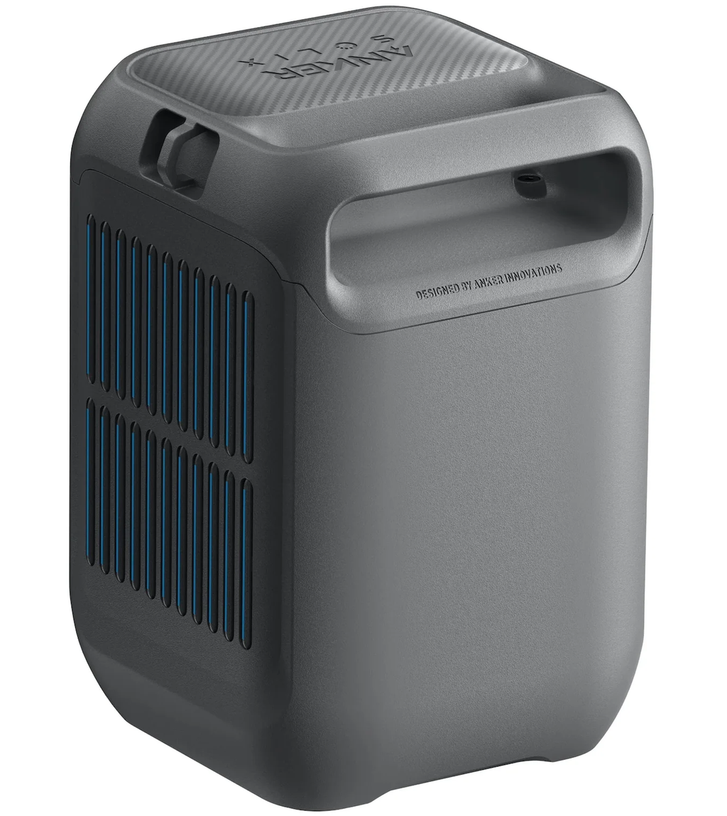 Anker Solix C300X portable power station with 288Wh capacity and 300W power output, shown with multiple charging ports and handle.