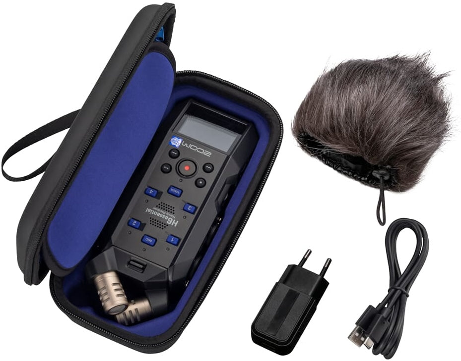 Zoom APH-6e digital recorder with adjustable stand and control buttons, shown at a slant for easy access and operation.