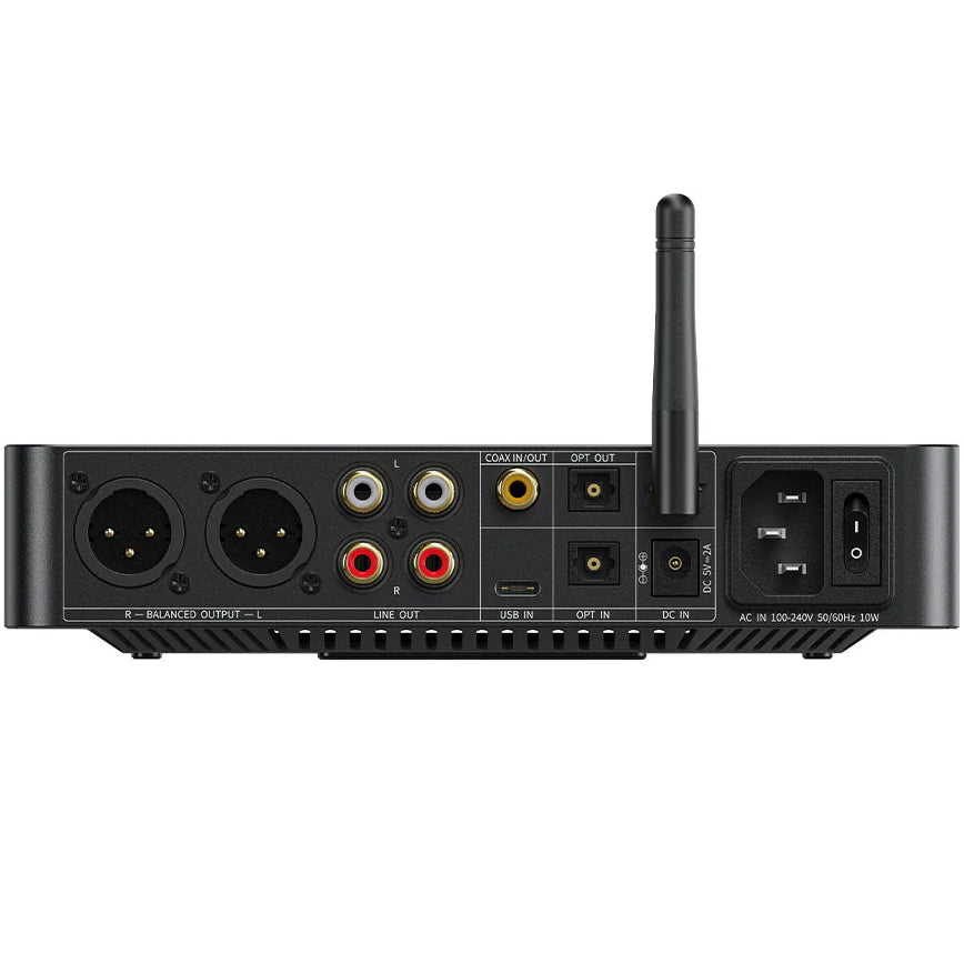 FiiO BR15 R2R music streamer with high-resolution Bluetooth audio receiver and headphone DAC/amp, compact and versatile.