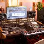 Arturia MiniFreak 49 synthesizer in a recording studio setup with MiniFreak V plugin