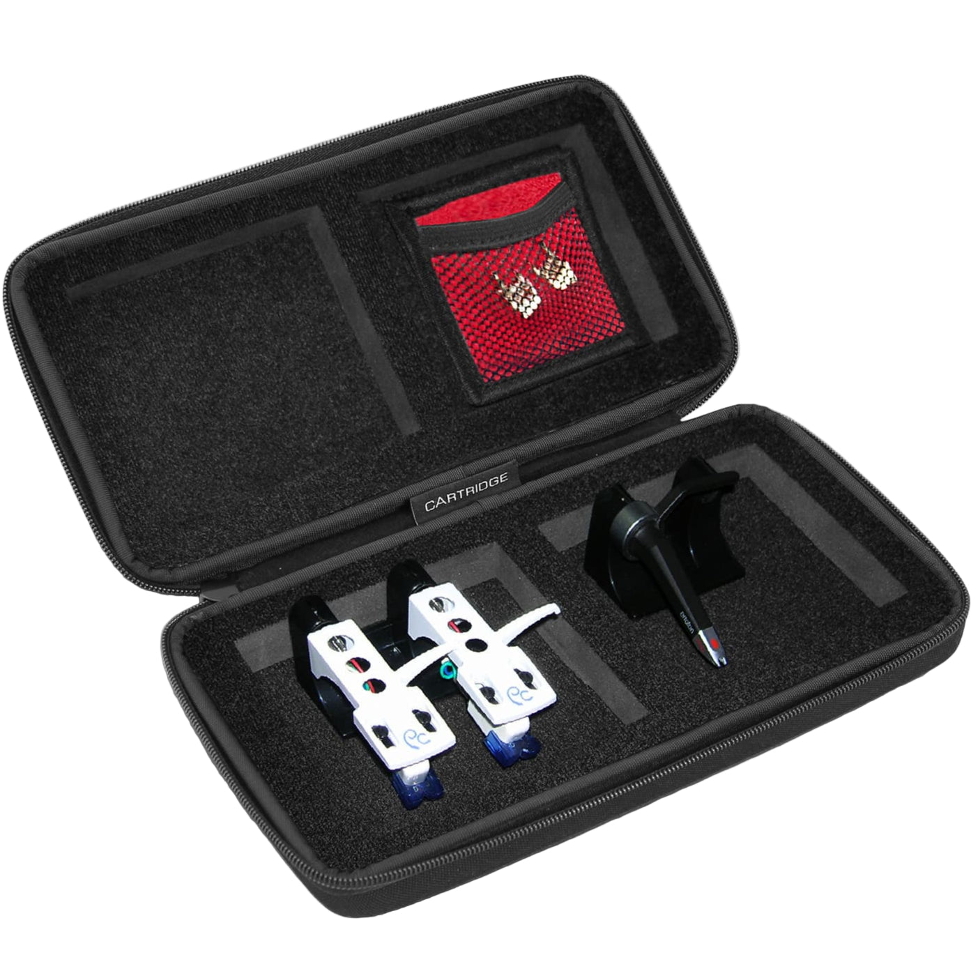 Audio-Technica AT-VM95E/H turntable upgrade kit with tonearm and cartridge components, designed for optimal turntable performance.