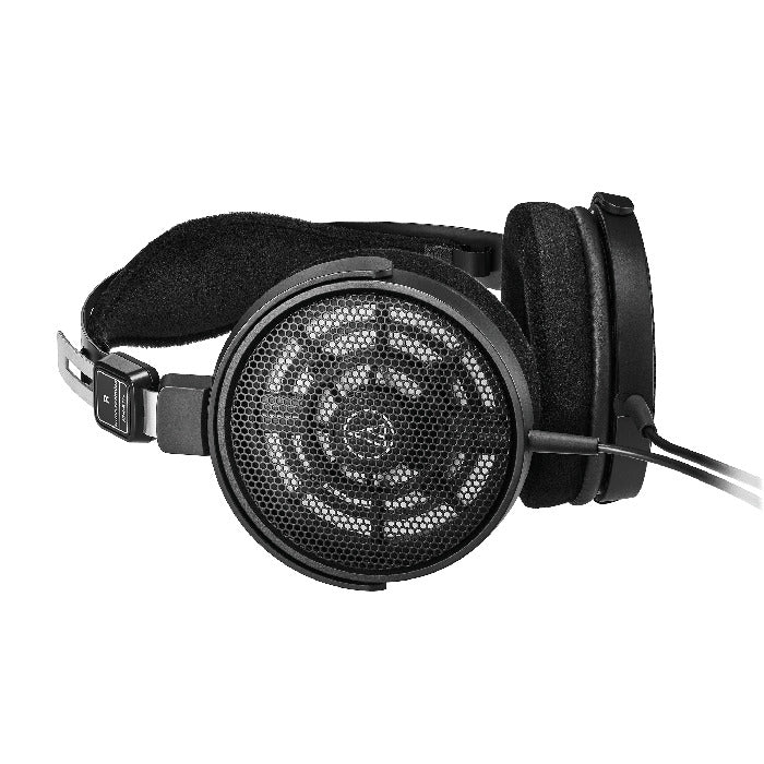 Audio Technica ATH-R30x studio headphones with over-ear design and black finish, displayed on a neutral background.