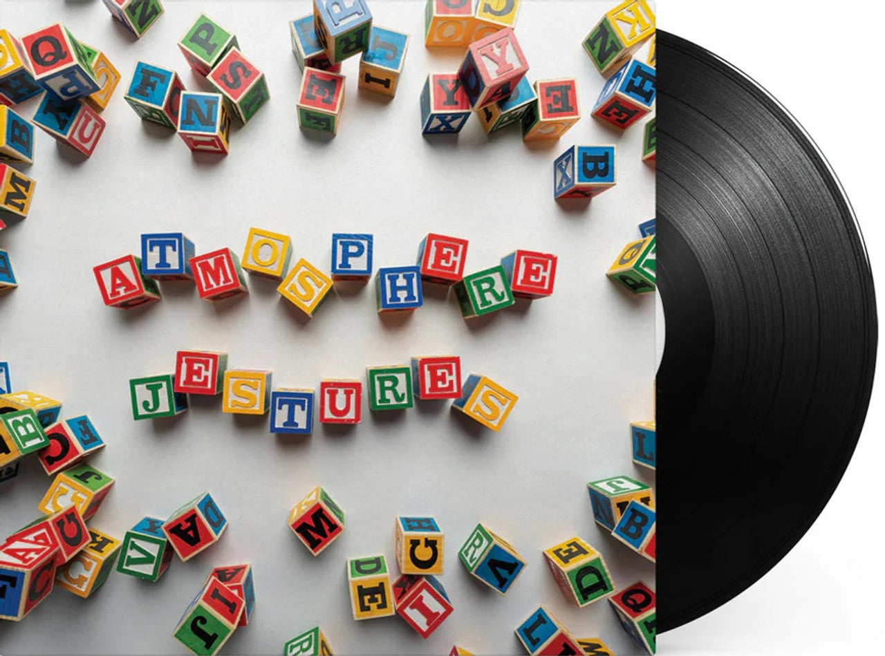 Black vinyl LP of Atmosphere's "Jestures" by Rhymesayers Entertainment, featuring hip-hop and rap album cover art.