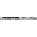 Audient ASP800 microphone preamp with multiple input channels and control knobs, professional audio equipment for recording studios.