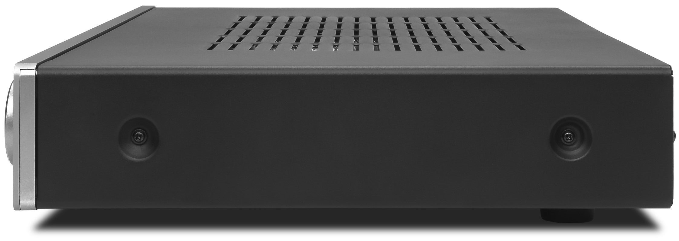 Cambridge Audio AXA35 stereo amplifier with built-in phono stage, showing a sleek black integrated audio device with control knobs.