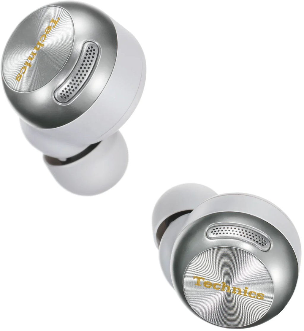 Wireless In-Ear Headphones Technics EAH-AZ100, black earbuds with sleek design and in-ear fit, displayed on a neutral background.