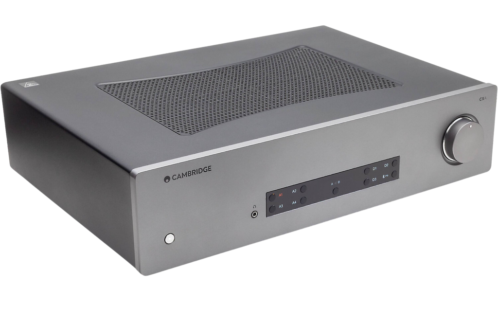 Cambridge Audio CXA81 MK2 stereo amplifier with sleek black finish and control knobs on front panel.