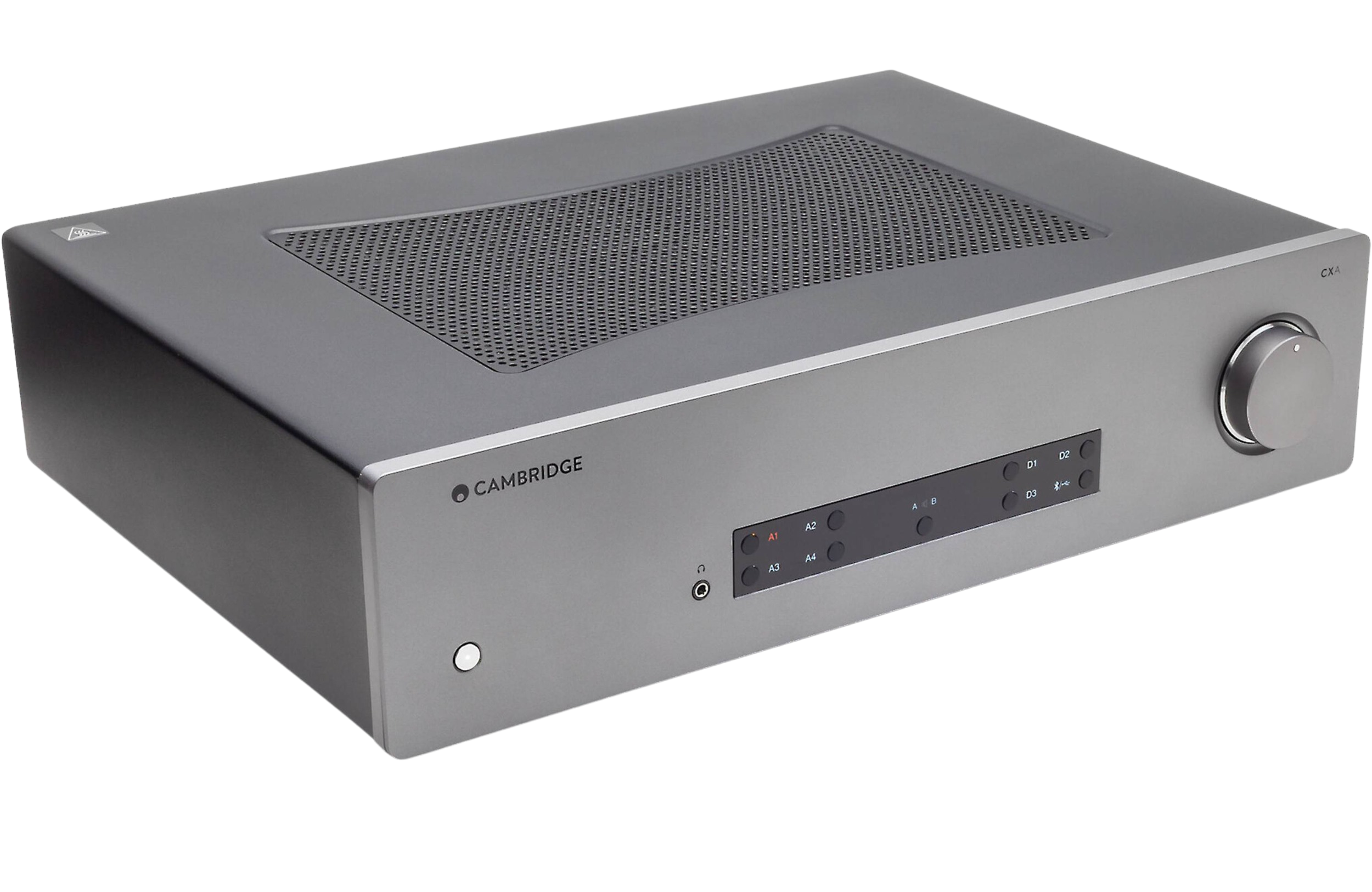 Cambridge Audio CXA81 MK2 stereo amplifier with sleek black finish and control knobs on front panel.