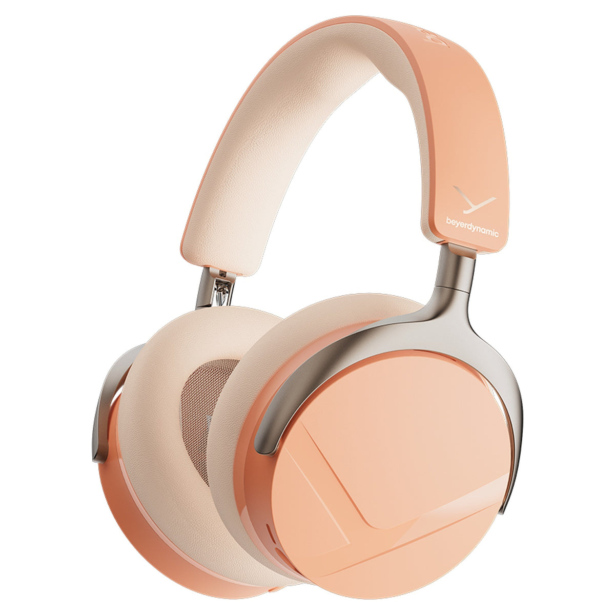 Beyerdynamic Aventho Y wireless headphones in Peach Blush, angled view