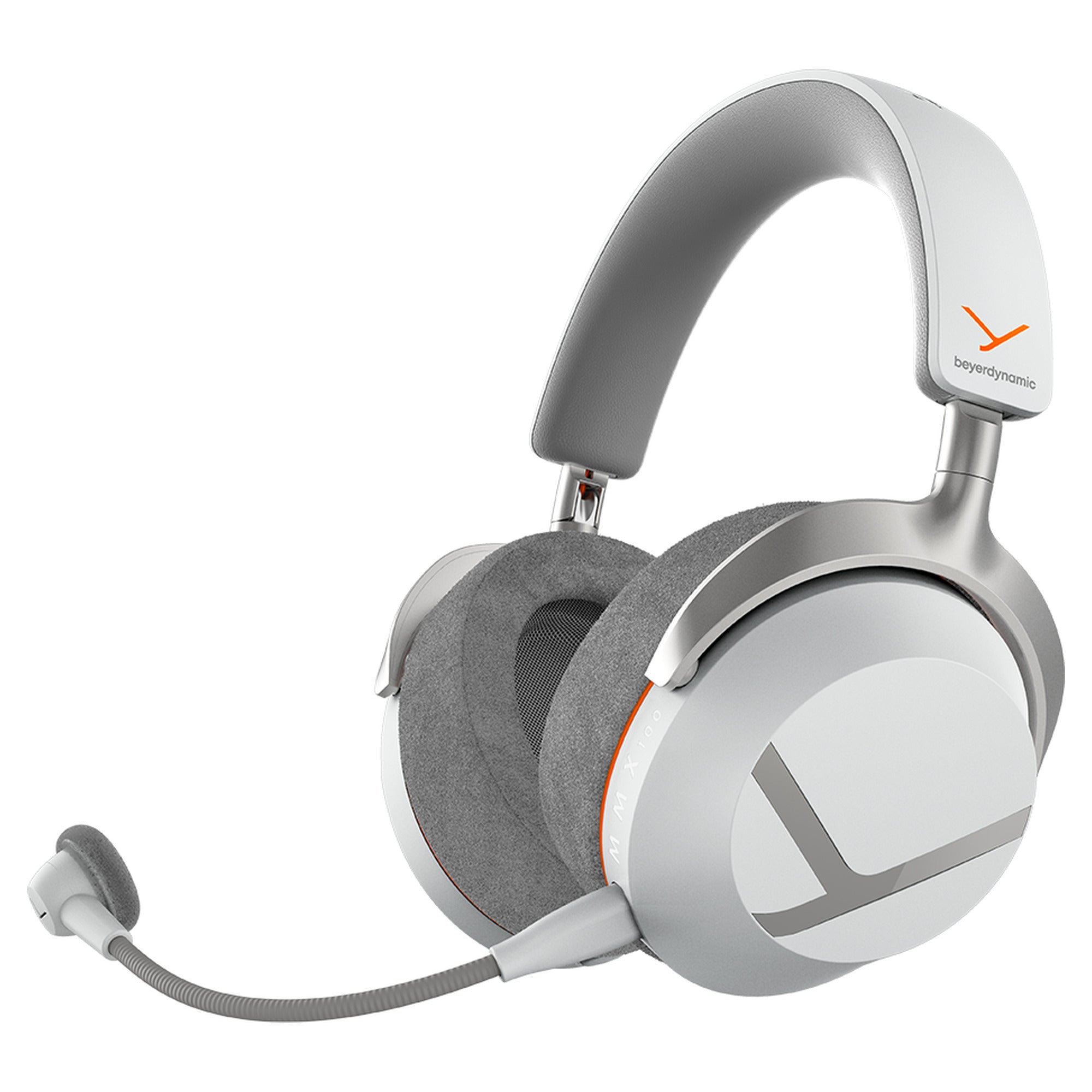 Beyerdynamic MMX 100 Wireless gaming headset in Arctic White, three-quarter view