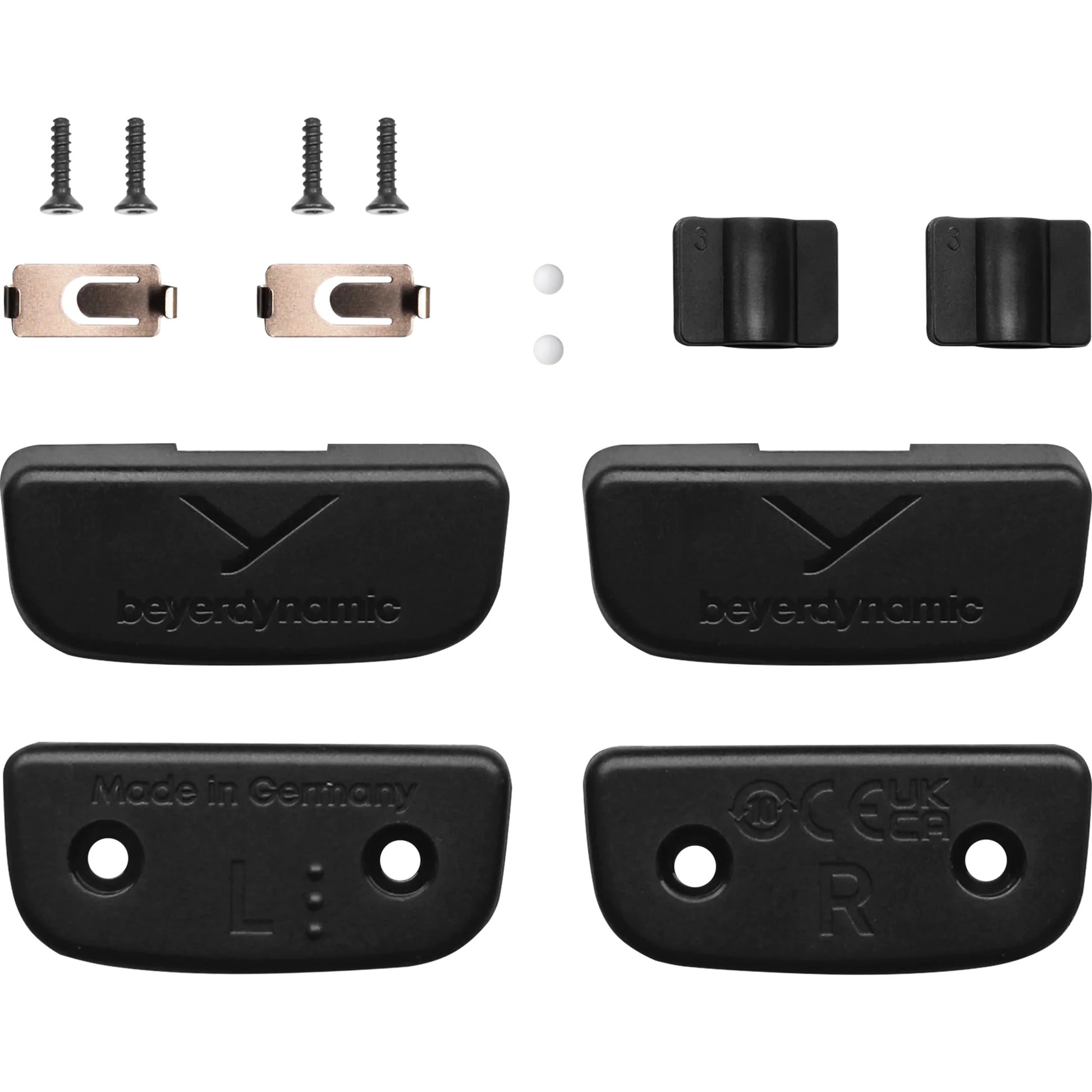Beyerdynamic Slider Repair Kit with black headband padding and replacement parts for headphone repair.