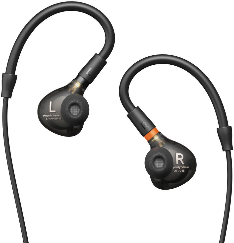 Beyerdynamic DT 70 IE studio headphones shown from inside, featuring over-ear design and high-quality audio for mixing and critical listening.