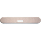 Bluesound Pulse Cinema Mini soundbar in ivory, sleek tabletop TV speaker with modern design and premium audio features.