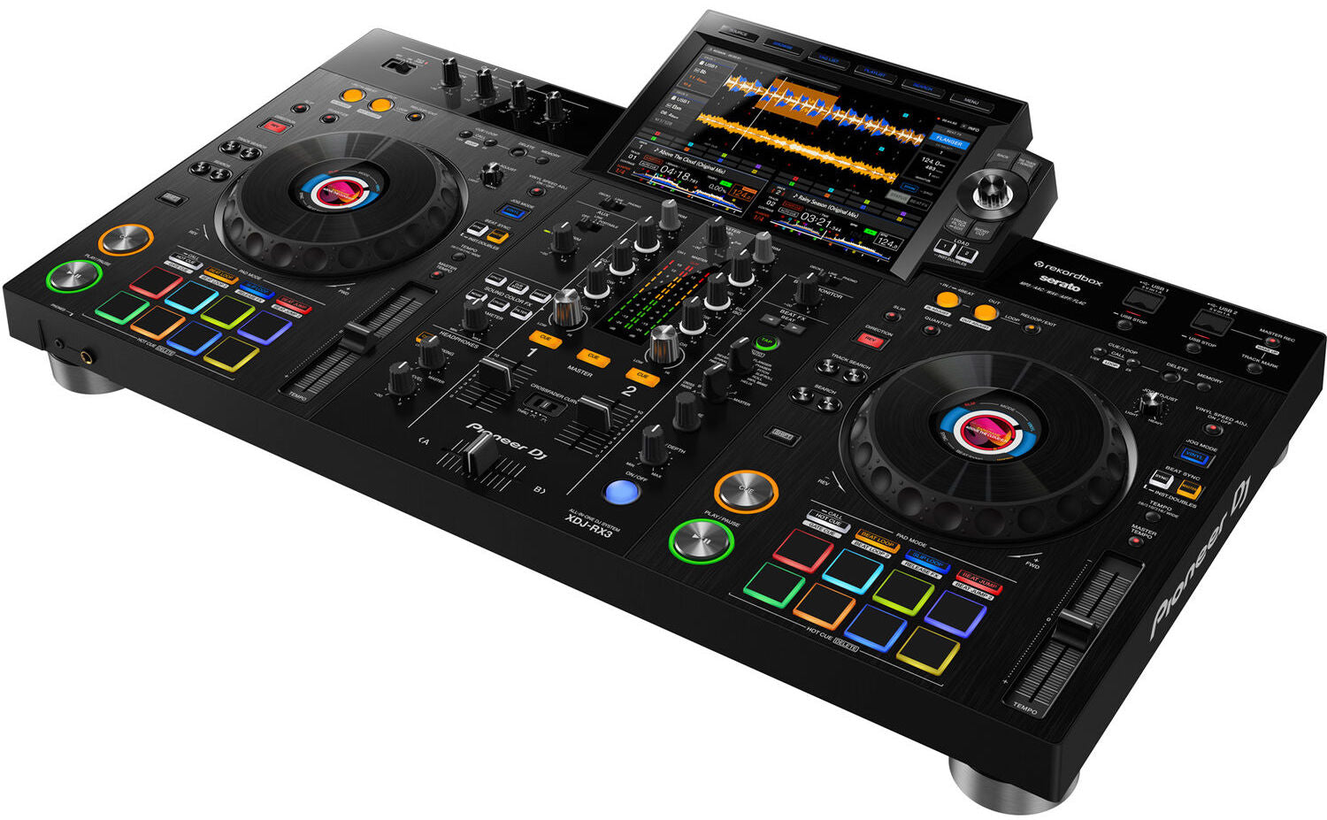 Pioneer DJ XDJ-RX3 Pro DJ bundle with mixer, controllers, and accessories for professional DJ setup.