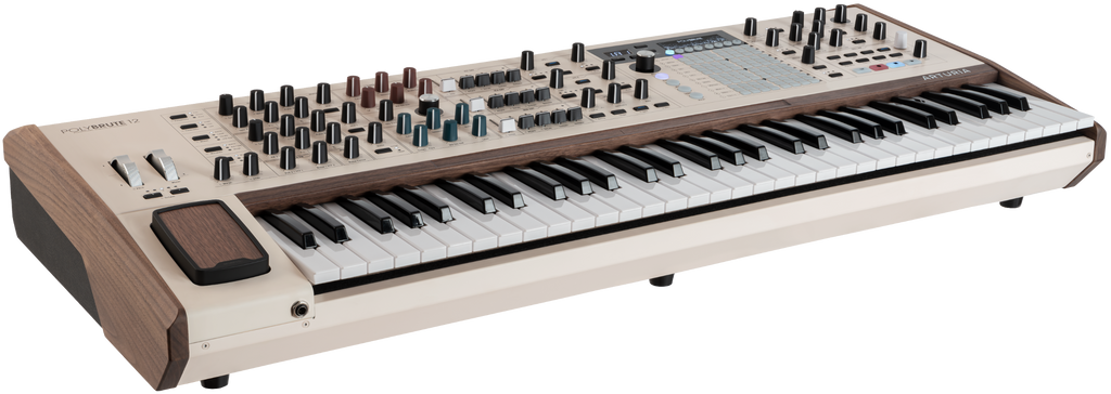 Arturia PolyBrute 12 Producer Set keyboard bundle with synthesizer, cables, and accessories on a clean white background.