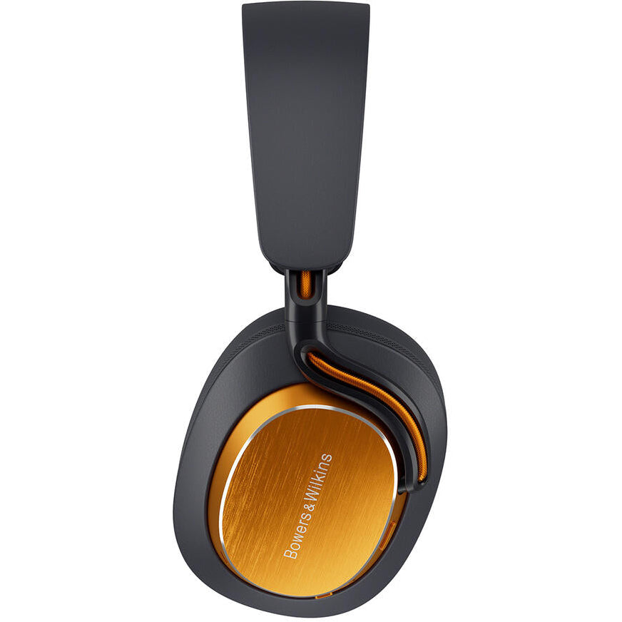 Bowers & Wilkins PX8 S2 McLaren Edition wireless headphones with sleek black design and McLaren branding details.