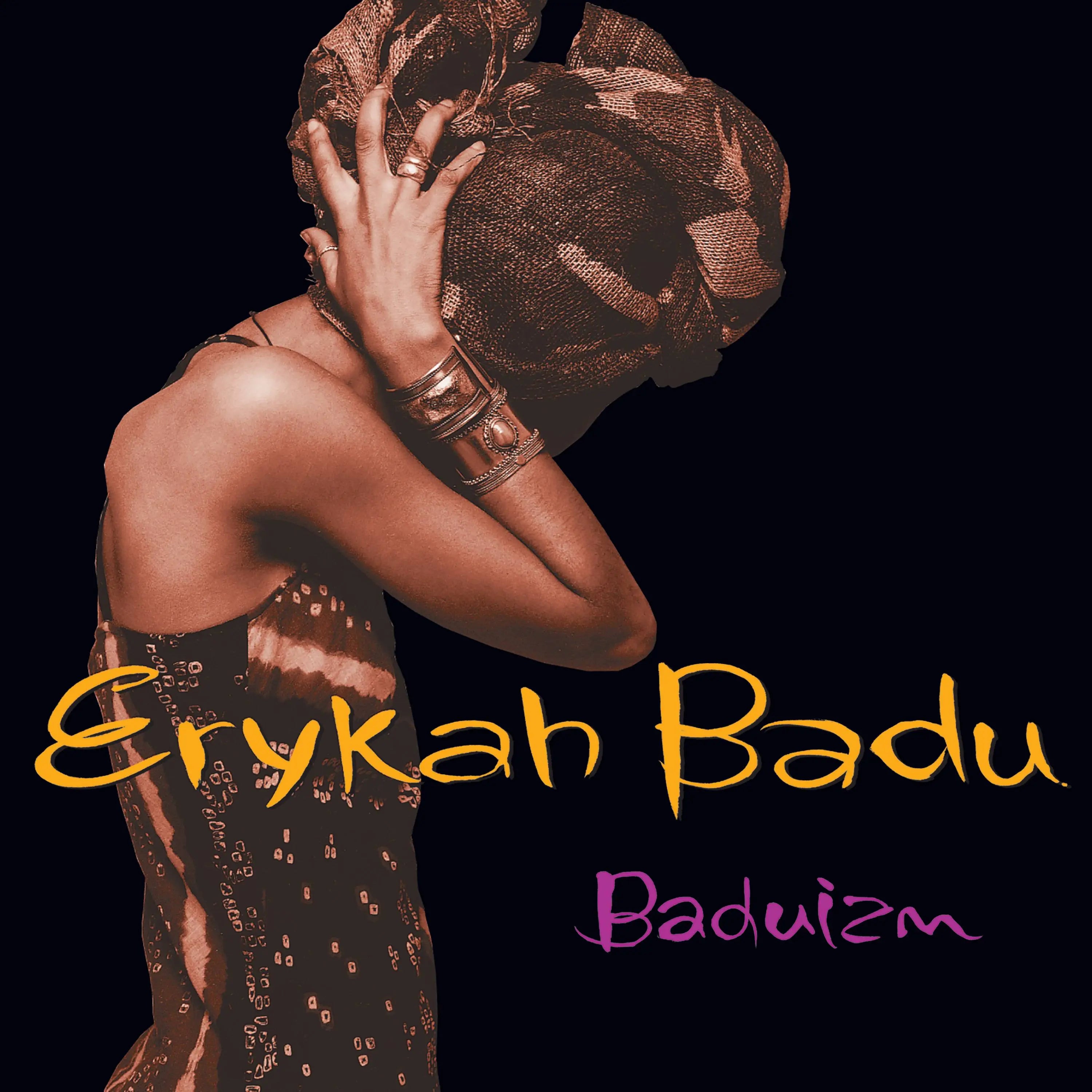 Erykah Badu Baduizm vinyl 2LP in black, featuring cover art with soulful and jazzy music elements from Motown Records.