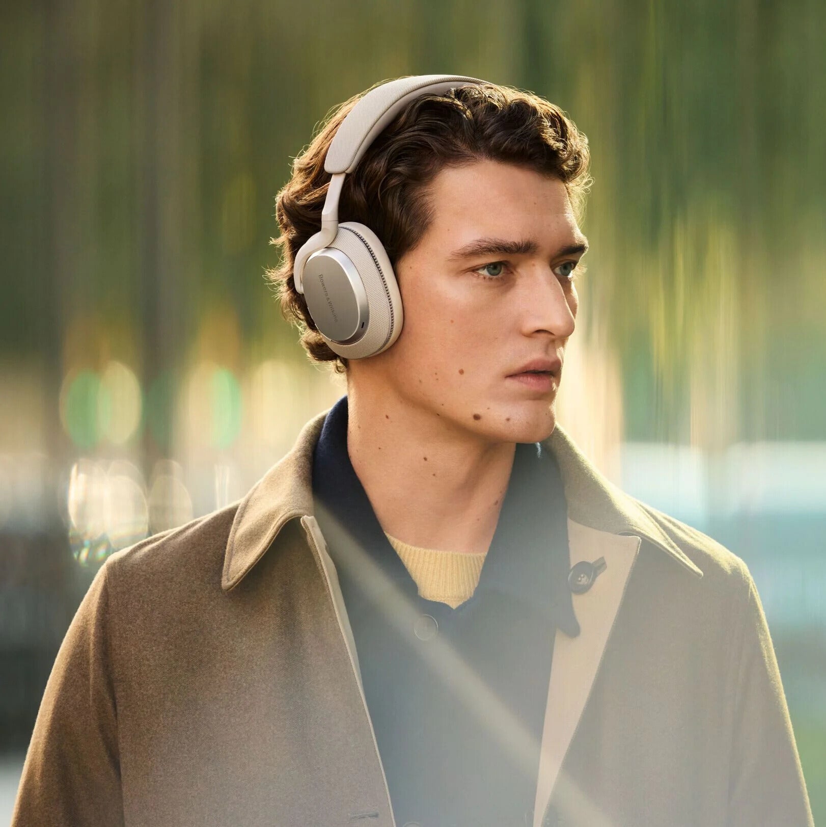 Bowers & Wilkins Px7 S3 wireless headphones in black, showing plush ear cushions and sleek over-ear design.