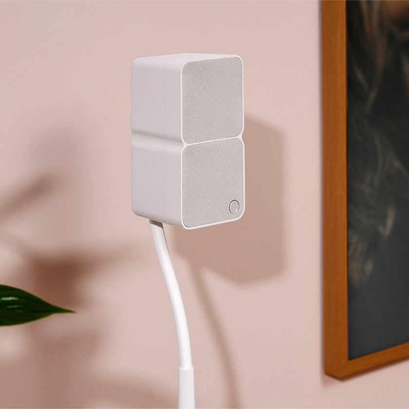 Cambridge Audio MSX 20 speakers with sleek black design and compact build, ideal for home audio setup.