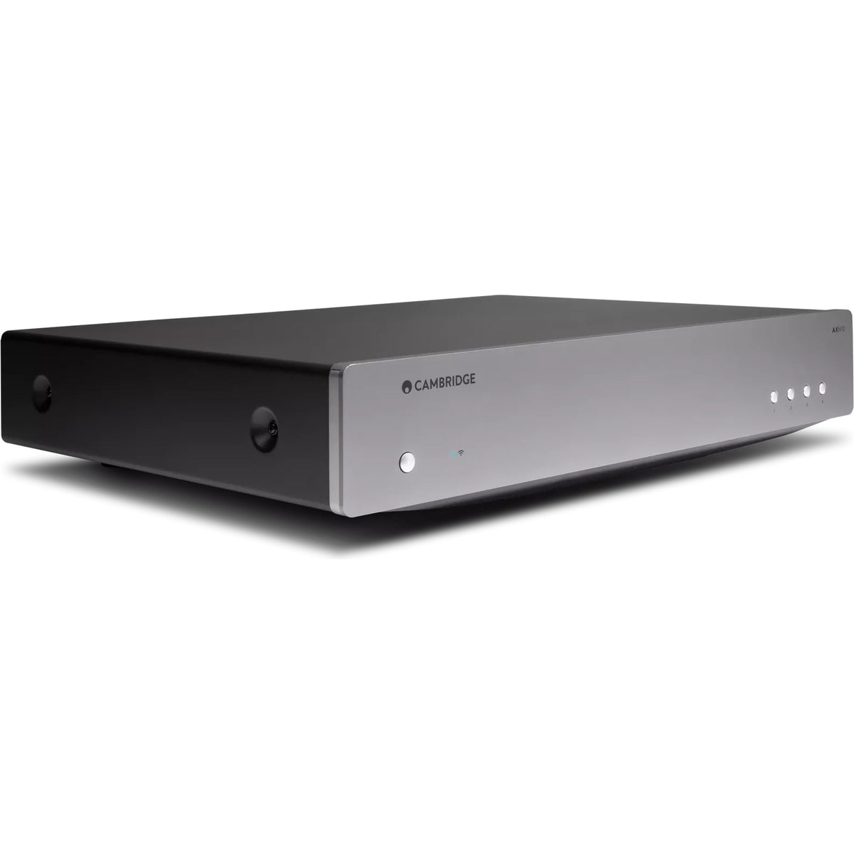 Cambridge Audio AXN10 music streamer showing front display and control buttons for high-quality audio streaming.