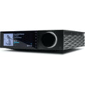 Cambridge Audio EVO 150 stereo amplifier with sleek black finish and control knobs, showcasing modern audio equipment design.