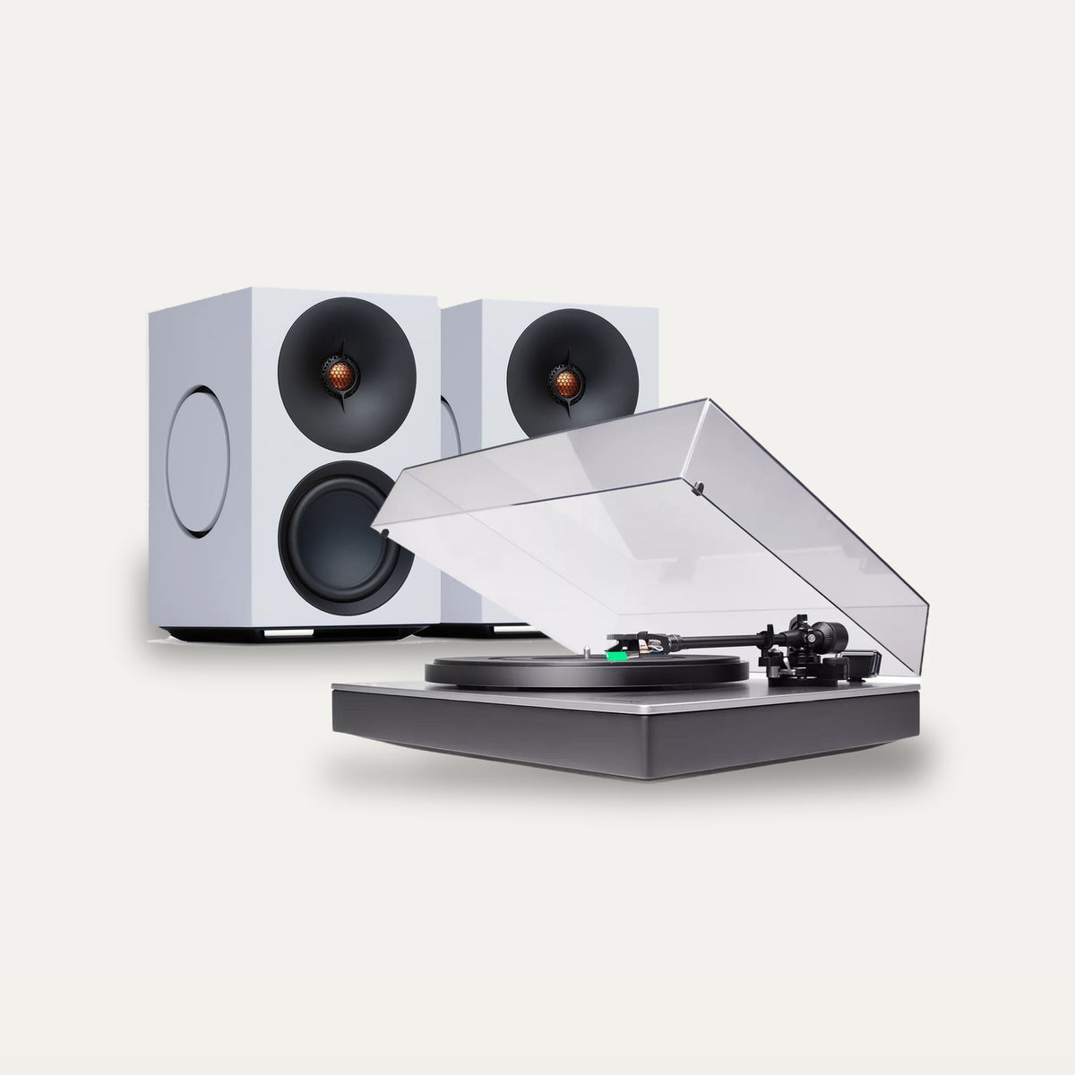 Cambridge Audio L/R M + Alva ST Vinyl Streaming Set – Speaker Colour White