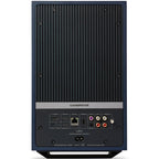 Cambridge Audio L/R X active bookshelf speakers, blue, front view