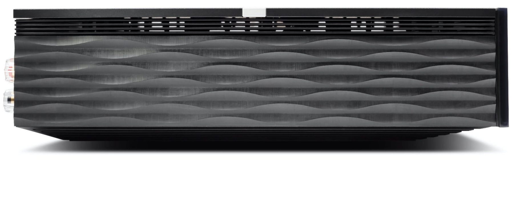 Cambridge Audio EVO 150 stereo amplifier with sleek black design and control knobs, front view showing display panel and input options.