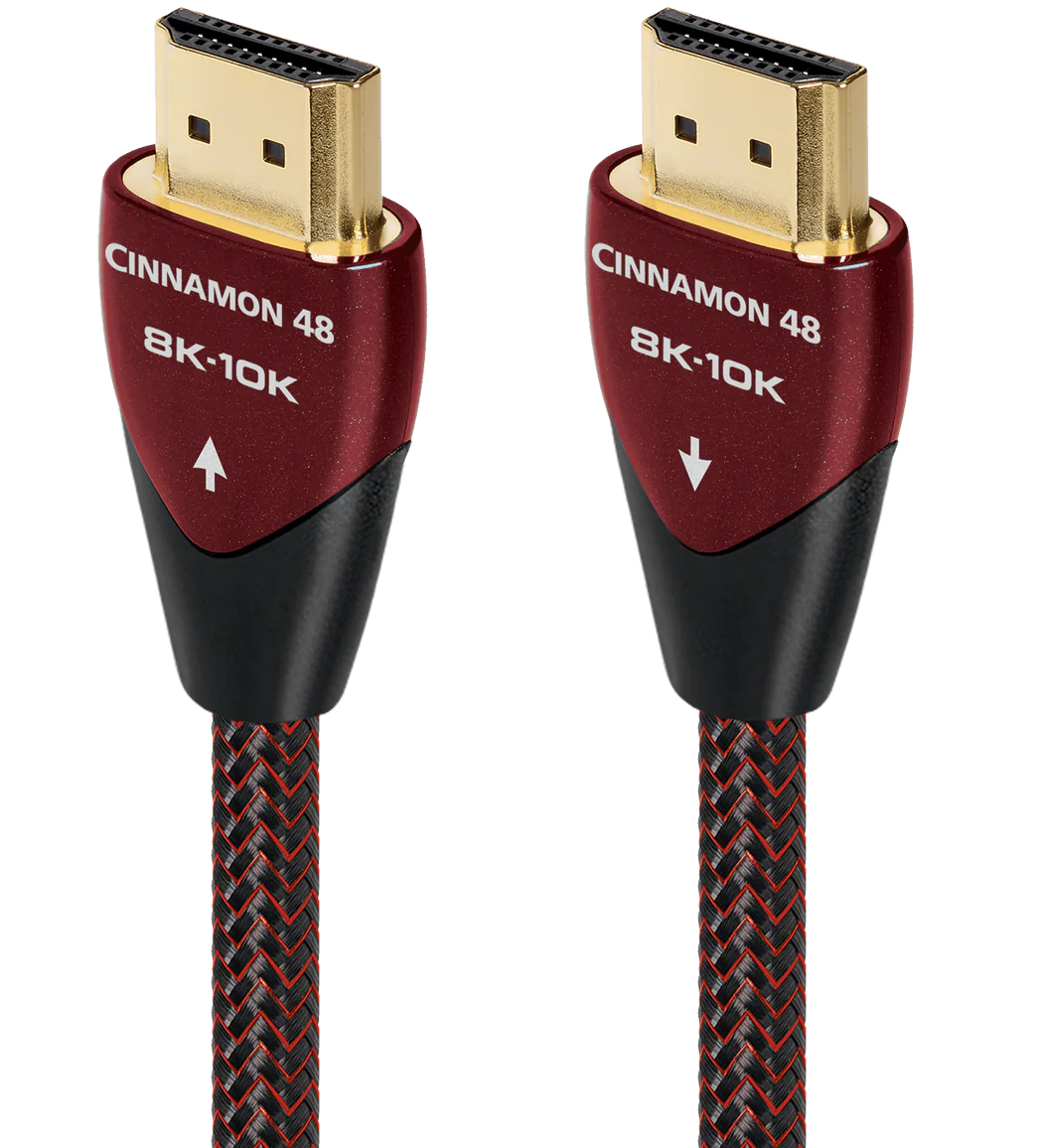 AudioQuest Cinnamon HDMI cable with 2-foot length, features gold-plated connectors and high-quality construction for optimal audio and video transfer.